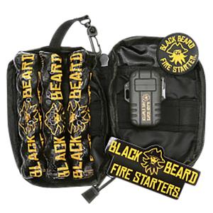Black Beard Fire Starters SKB Ultimate Fire Kit Black Includes Ferro Rod/Plasma Arc Lighter/Organizer Case/Fire Starters/Decal 
