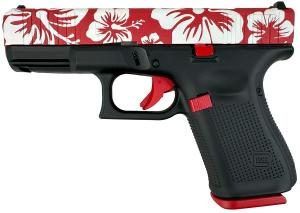 Glock PA195S204MOSNHIB G19 Gen5 MOS Compact Frame 9mm Luger 15+1 4.02" Black GMB Barrel  White w/Red Hibiscus Cerakote MOS Cut/Serrated Steel Slide  Black Cerakote w/Red Accents  Polymer Frame w/Picatinny Rail  Interchangeable Backstrap Grip  Ambidextrous 