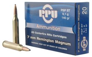 PPU PP7RM1 Standard Rifle 7mm Rem Mag 140 Gr Pointed Soft Point PSP 20 Bx/ 10 PP7RM1