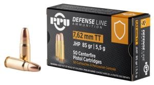 PPU PPD7T Defense 7.62x25mm Tokarev 85 Gr Jacketed Hollow Point JHP 50 Bx/ 10 PPD7T
