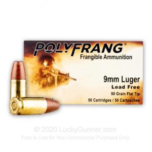 9mm - 90 Grain Frangible - PolyFrang - 50 Rounds pf9mm