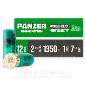 12 Gauge - 2-3/4" 1oz. #7.5 Shot - Panzer - 250 Rounds Panzer 7.5