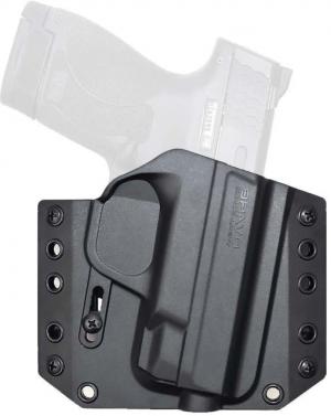 Bravo Concealment OWB BCA 3.0 Holster, S&W, M&P 9,40 Shield, Right Hand, 1.50in Belt Loops, Black, Small, 868316000387