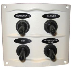 Marinco Splash Proof Panel - 4 Way - White, 900-4WPW