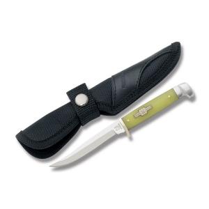 Rough Rider Glow Small Hunter with Glow Synthetic Handles and 440A Stainless Steel 3.25" Clip Point Plain Edge Blades Model RR1426 871373114263