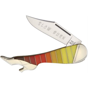 Rough Rider 1439 Slow Burn Leg Knife Folding Knife with Multi-Color Gradient Inlay Handle