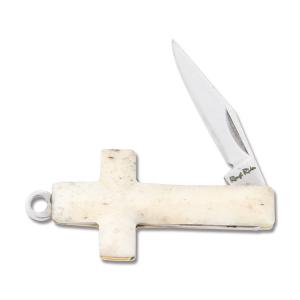 Rough Rider White Cross Pendant Knife Stainless Steel Blade 871373115826