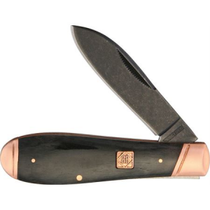 Rough Rider 1676 Copper Bolster Teardrop Jack Folding Knife with Black Smooth Bone Handle