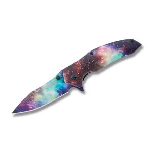 Rough Rider Galaxy Series Universe Full Color Overlay 420 Stainless Steel Blade and Aluminum Handles