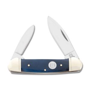 Rough Ryder Blue Smooth Bone Canoe 440A Stainless Steel Blades 871373119497
