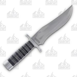 Rough Ryder Large Black and Silver Bowie Knife 871373123913