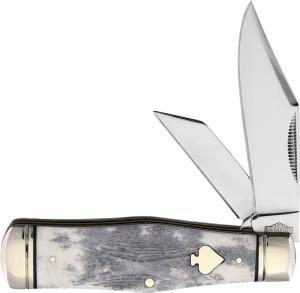 Rough Ryder Black Appaloosa Coke Bottle Folding Knife (Spades Shield) RR2485