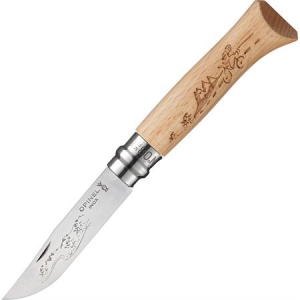 Opinel Knives 01790 No 8 Stainless Cycling Folding Pocket Knife with Beechwood Handle