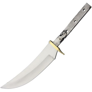 Knife Blanks  103 Fixed Blade Upswept Skinner with Brass Finger Guard 871373247343
