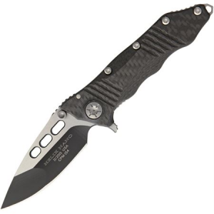 Guardian Tactical 62211 Helix Nano Drop Point Blade Linerlock Folding Pocket Knife with Grooved Black Carbon Fiber Handles