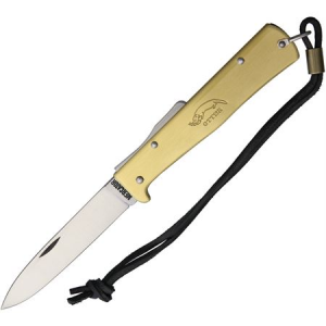 Mercator Knives 10726LB Mercator Brass Large with Band Folding Pocket Knife with Brass Handle