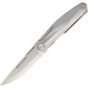 Real Steel 7811 G3 Puukko Scandi Framelock Folding Satin Finish Pocket Knife with Stainless Handles