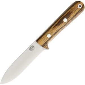 Bark River Knife & Tool 08023WB Mini Kephart 3V Fixed Spear Point Blade Knife with Brown Bocote Wood Handle