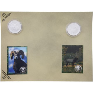 China Made 1672S Collectible Coins Ram Elk with Silver Finish Set of 2