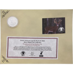 China Made 1752S Collectible Coin Bucks Bull with Silver Finish Set of 2