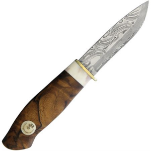 Karesuando 3509DW Galten EX Damascus Walnut Drop Point