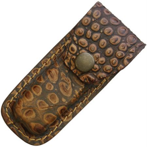 Sheaths 1190 Fits 3 to 3.5 Inch Alligator Pattern Belt Pouch with Leather Construction FOLDER 4" BROWN COCO