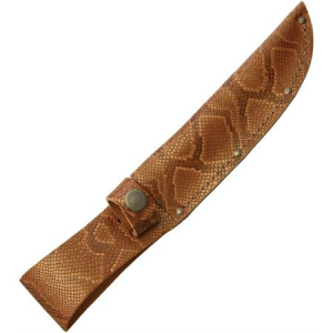 Sheaths 1200 Fits up to 6 Inch Fixed Blade Belt Sheath with Python Pattern Leather Construction STRAIGHT 6" BROWN PYTHON