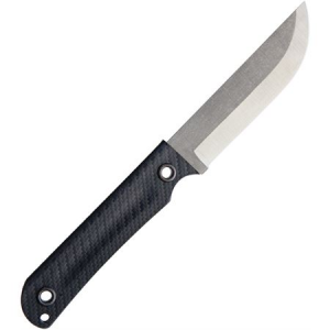 Schwartz Tactical 20 ST BWCA Tumbled Finish Titanium Blade Knife with Carbon Fiber Back Handle