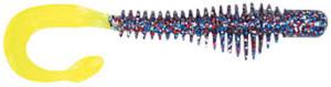 B-Fish-N AuthentX Moxie Curltail Swimbait, 3in, 8 pk Firecracker/Chart tail, 3MR-133