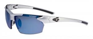 Tifosi Jet Sunglasses - Metallic Silver Frame, Smoke Blue Lenses 0210400677