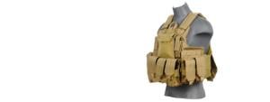 Lancer Tactical 1000D Nylon Strike Tactical Vest, Tan, CA-303TN