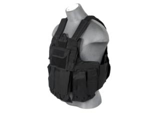 Lancer Tactical 1000D Nylon Strike Tactical Vest, Black, CA-303BN