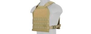Lancer Tactical Standard Issue 1000D Nylon Tactical Vest, Tan, CA-1512TN