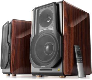 Edifier S3000 Pro Powered Wireless Bookshelf Speakers, Brown, Large, 4004421 875674004421