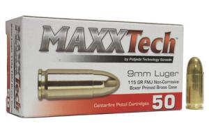 TULA AMMO 9mm Luger 115 gr FMJ Brass Case Target Ammo 50/Box PTGB9MMB