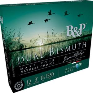 Bp Ammunition 12B4DB43 Dual Bismuth  12Gauge 3 1 14oz Bismuth 34Shot 10 Per Box10 Case