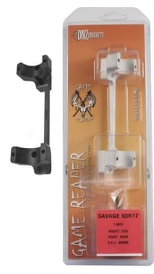 DNZ Products Game Reaper Scope Mount - Savage 93R17, Low Ring, 1 in Tube, Black Matte, 40200