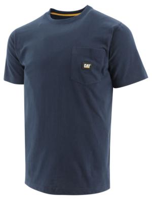 Caterpillar Label Pocket Short Sleeve T-Shirt - Men's, Large, Detroit Blue, 1010015-10118-L