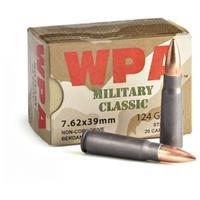 Wolf Military Classic, 7.62x39mm, FMJ, 124 Grain, 240 Rounds 885344071677
