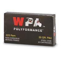 Wolf WPA Polyformance, .223 Remington, 55 Grain, FMJ Ammo, 100 Rounds 22355FMJ/AK