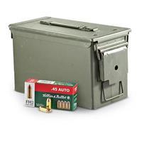 800 rounds .45 caliber  ACP 230 Grain FMJ Ammo with Can 885344360948