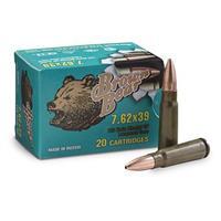 Brown Bear, 7.62x39, HP, 123 Grain, 500 Rounds AB762HP