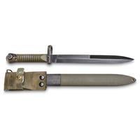 Spanish Military Surplus Model L Cetme 9&amp;quot; Bayonet with Sheath, Used
