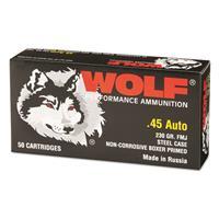 Wolf, .45 ACP, FMJ, 230 Grain, 250 Rounds AUTO-KIT