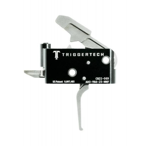 TriggerTech AR15 Adaptable Flat Trigger 2 Stage Adjustable Stainless Steel/Black ZTAR0TBS25NNF