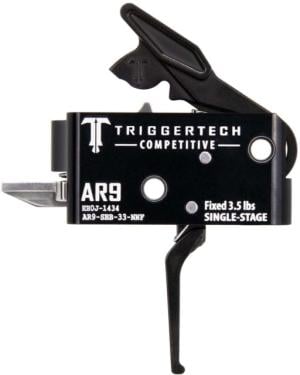 Triggertech AR9 Single-Stage Competitive Flat Competition Trigger, 3lb Pull, Black, AR9-SBB-33-NNF AR9SBB33NNF