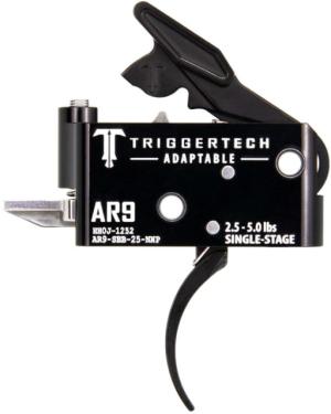 Triggertech AR9 Single-Stage Adaptable Pro Curved Trigger, 2.5-5lb Pull, Black, AR9-SBB-25-NNP 885768003414