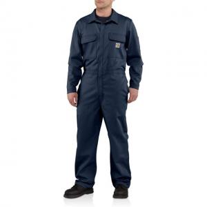 Carhartt Flame-Resistant Traditional Twill Coverall, Dark Navy, 58/Short, 101017-410-SHT-58