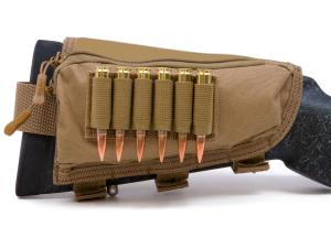 MidwayUSA Pro Series Rifle Cheek Rest with Ammunition Carrier 6-Round Fixed Stock - 662089 887217048700