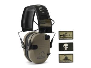 Walker's Razor Slim Patriot Electronic Earmuffs (NRR 23dB) Flat Dark Earth with Free Patch Kit - 981946